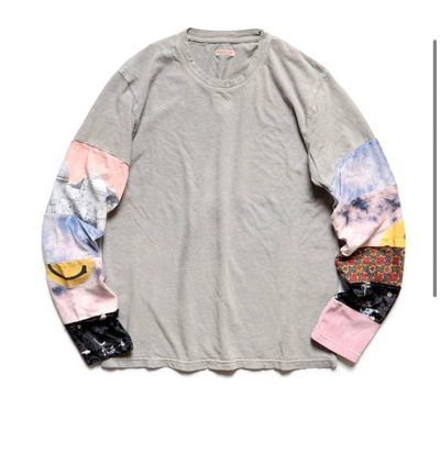 Pre-owned Kapital 8.5/-tenjiku Hippie Long Sleeve T-shirt Gray 3 In Grey