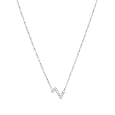 Pre-owned Louis Vuitton Lv Volt Upside Down Pendant In White Gold