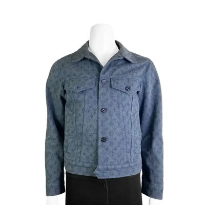 Pre-owned Louis Vuitton Monogram Embroidered Demin Jacket In Blue