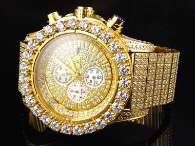 Pre-owned Jewelry Unlimited Mens  Luxury Iced Simulated Diamond Watch 48mm Br-01