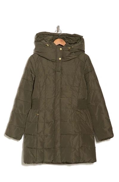 Cole Haan Signature Cole Haan Hooded Down & Feather Jacket In Olive