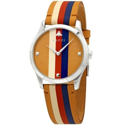 Pre-owned Gucci Ya1264078 Men's G-timeless Brown Quartz Watch