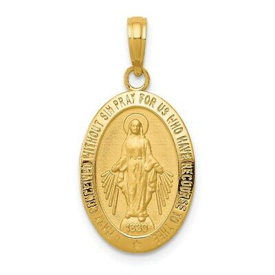 Pre-owned Superdealsforeverything Real 14kt Yellow Gold Miraculous Medal Pendant