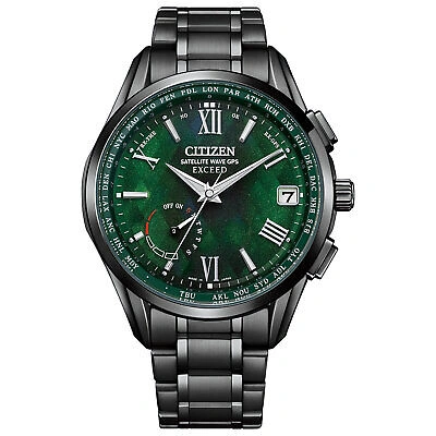 Pre-owned Citizen Exceed Cc3057-57w Eco-drive Light In Black 2022 Green Edition Gps Watch