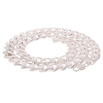 Pre-owned Gold And Diamond Direct 925 Sterling Silver Solid Cuban Link Chain Necklace 14mm 19.5" 130grams