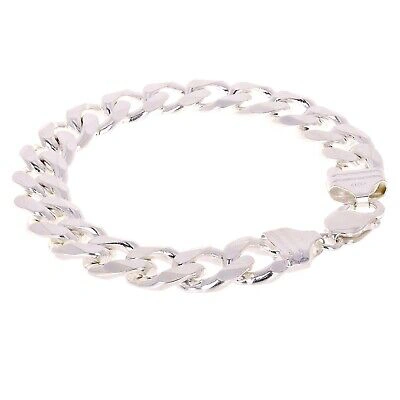 Pre-owned Gold And Diamond Direct 925 Sterling Silver Solid Cuban Link Bracelet 13mm 9" 60grams