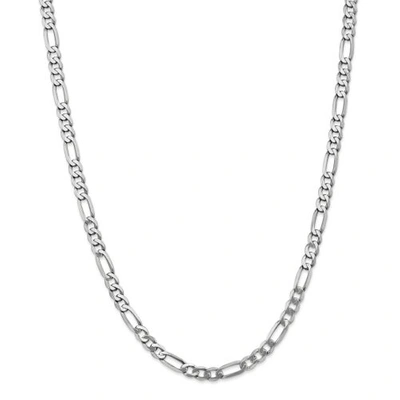 Pre-owned Accessories & Jewelry 14k White Gold 5.5mm Solid Flat Figaro Link Chain W/ Lobster Clasp 18" - 26"