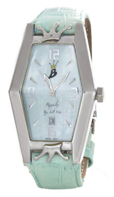 Pre-owned Royalty By Lil' Kim Aqua Master  Womens Turquoise Leather Band Watch Lk011