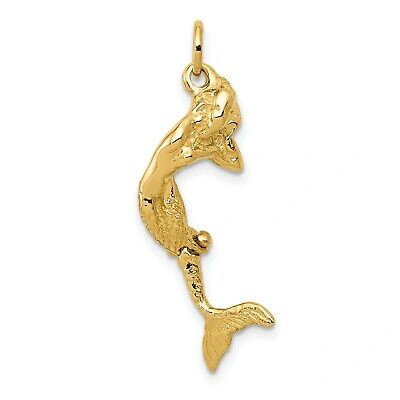 Pre-owned Jewelry Stores Network 14k Yellow Gold Solid Polished Moveable Mermaid Charm Pendant