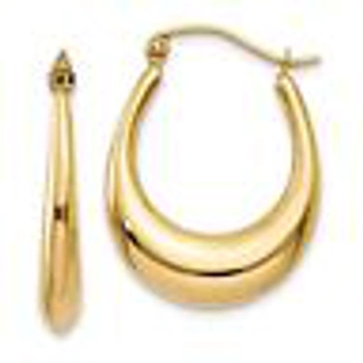 Pre-owned Skyjewelers Real 14kt Yellow Gold Polished Hoop Earrings