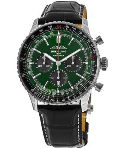 Pre-owned Breitling Navitimer B01 Chronograph 46 Green Men's Watch Ab0137241l1p1