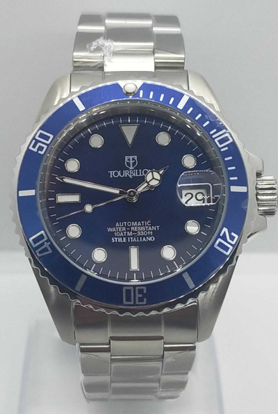 Pre-owned Tourbillon Watch  Deep Blue Sub Automatic Make Miyota Citizen W.r.100mt Oyster