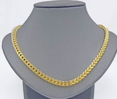 Pre-owned Franco Real 10k Yellow Gold  Chain Necklace 5mm 28" Inch Men's 10 Kt Gold Chain