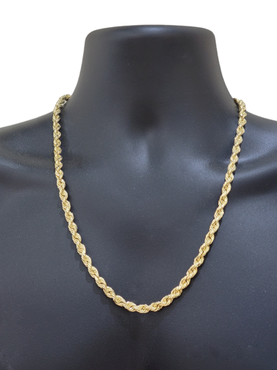 Pre-owned Goldbar Jewelers Real 14k Yellow Gold Necklace Rope Chain 5mm 22" Inch 14kt Men's Chain For Charm