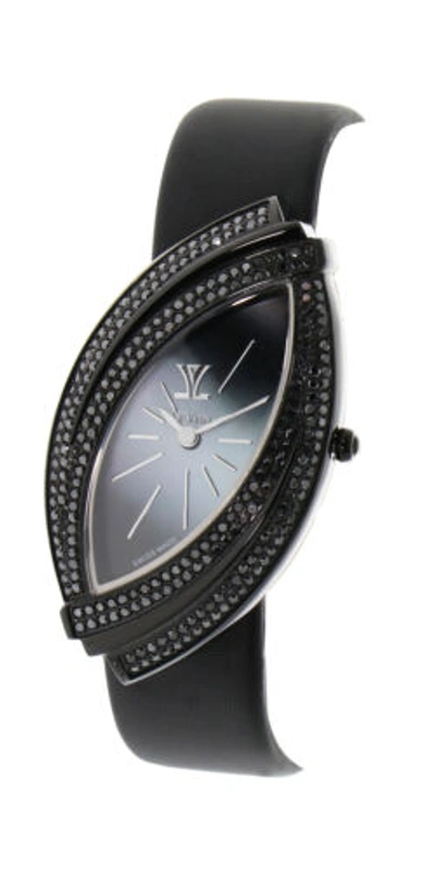 Pre-owned Le Vian Levian Watch Featuring Blackberry Diamonds In Stainless Steel And A Satin Strap