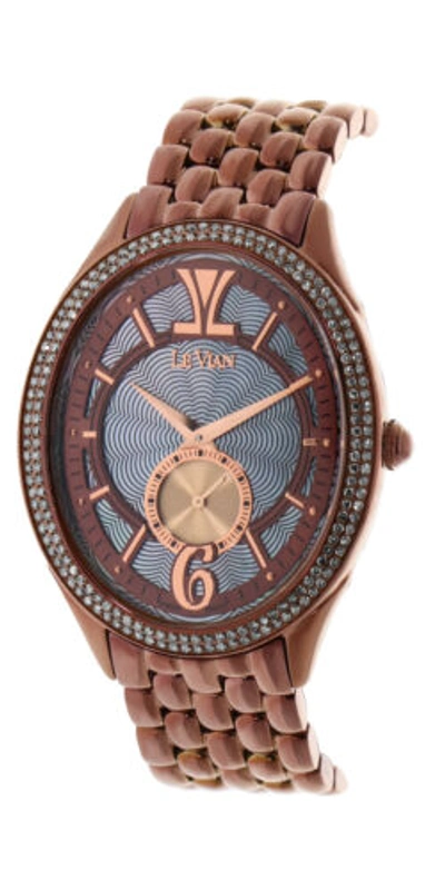Pre-owned Le Vian Levian Watch Featuring Chocolate Diamonds In Stainless Steel Strap