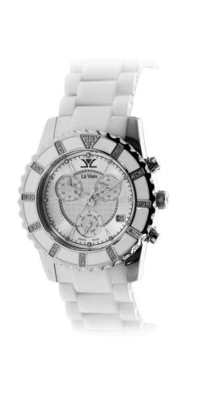 Pre-owned Le Vian Levian Watch Featuring Vanilla Diamonds In Stainless Steel And Ceramic Band