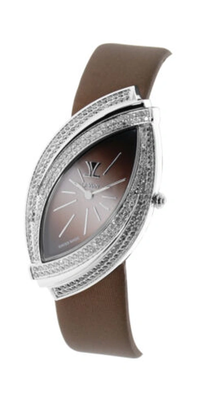 Pre-owned Le Vian Levian Watch Featuring Chocolate Diamonds In Stainless Steel With A Satin Strap
