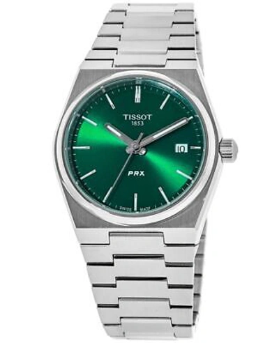 Pre-owned Tissot Prx 35mm Green Dial Steel Unisex Watch T137.210.11.081.00