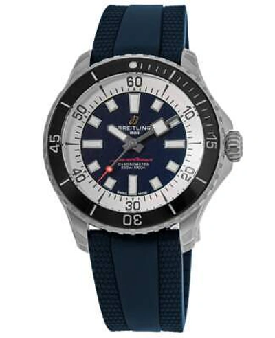 Pre-owned Breitling Superocean Automatic 44 Blue Dial Men's Watch A17376211c1s1