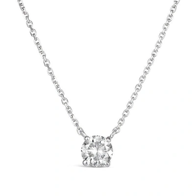 Pre-owned Morris 0.25 Carat Natural Diamond Solitaire Necklace 14k White Gold Si 18''