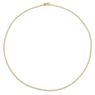 Pre-owned Morris &amp; David 10.00 Carat Natural Diamond Tennis Necklace Si 14k Yellow Gold 16'' In White/colorless