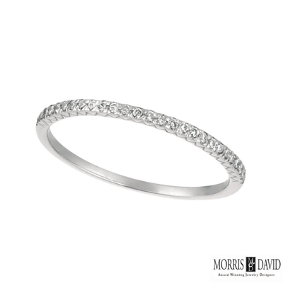 Pre-owned Morris 0.15 Carat Natural Diamond Ring Band In 14k White Gold