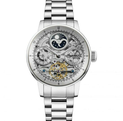 Pre-owned I07703 Ingersoll The Jazz Automatic Silver Stainless Steel  Silver Stainles