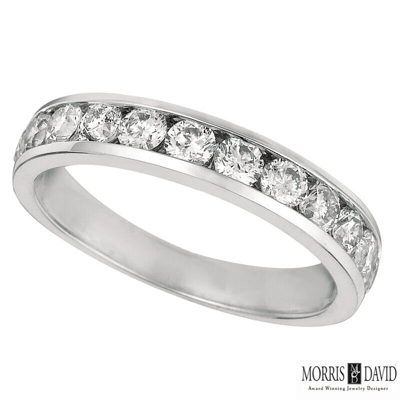 Pre-owned Morris 1.00 Carat Natural Diamond Eternity Ring Band Channel Set 14k White Gold
