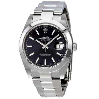 Pre-owned Rolex Datejust 41 Black Dial Automatic Stainless Steel Men's Watch 126300bkso