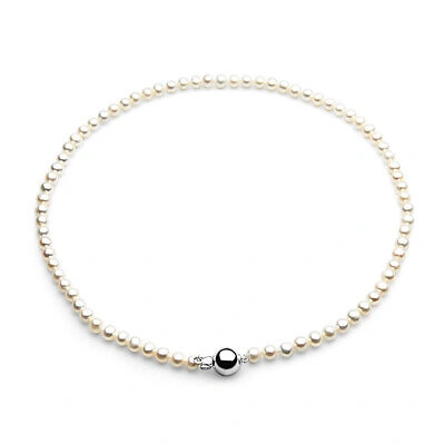 Pre-owned Pacific Pearls® 5 Mm Aaa White Freshwater Pearl Necklaces 20% Off Birthday Gifts