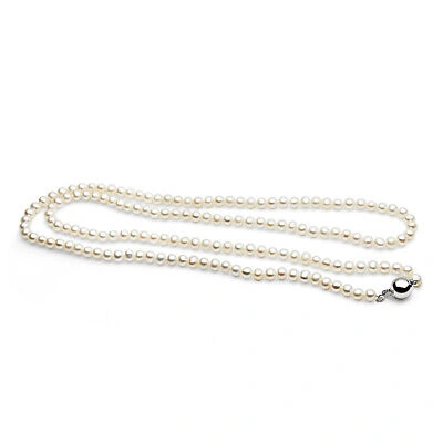 Pre-owned Pacific Pearls® Aaa Cultured Freshwater Pearl Necklaces 5 Mm Best Pearl Necklace In White