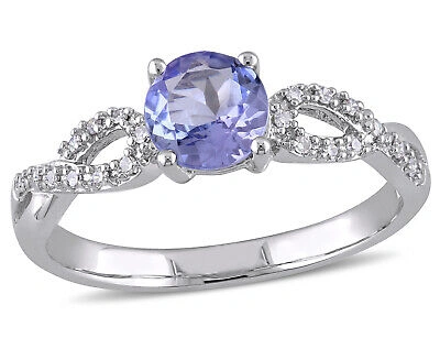 Pre-owned Harmony 1.00 Carat (ctw) Tanzanite Infnity Ring 10k White Gold