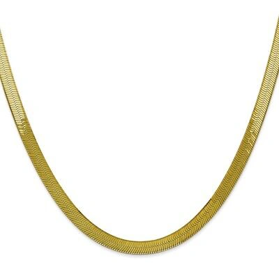 Pre-owned Phoenix Fire Corporation Gold Herringbone Chain Necklace | Designs By Nathan | 5mm 18" | Flat In Yellow