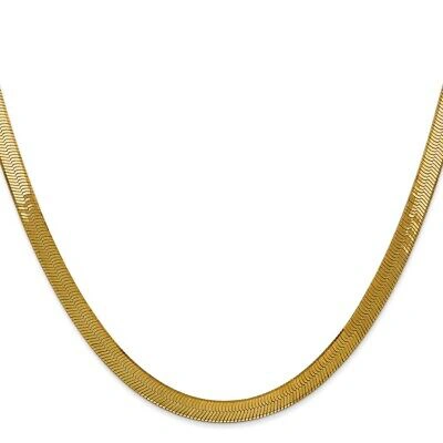 Pre-owned Phoenix Fire Corporation Solid 14k Y Gold Chain Necklace | Designs By Nathan | 5mm 24" | Flat Herringbone In Yellow