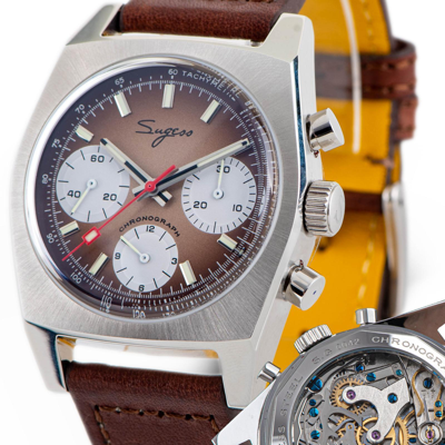 Pre-owned Sugess S419br Swan Neck X Domed Sapphire Chrono Mechanical Watch Seagull 1963