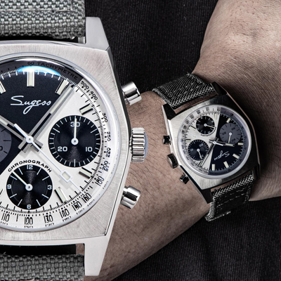 Pre-owned Sugess S419bw Swan Neck X Domed Sapphire Chrono Mechanical Watch Seagull 1963