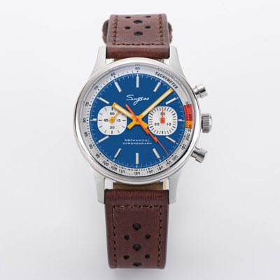 Pre-owned Sugess Chrono Heritage Swan Neck Blue Dial Chrono Watch Seagull 1963 Suchp007z