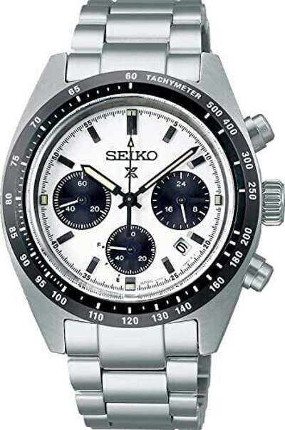 Pre-owned Seiko Sbdl085 Speedtimer Watch Prospex Solar Chronograph Panda Men's Silver Jp