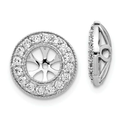 Pre-owned Jewelry 14k White Gold Diamond Earring Jackets