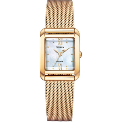 Pre-owned Citizen Ew5593-64d [eco-drive Square Collection With A Spare Band]