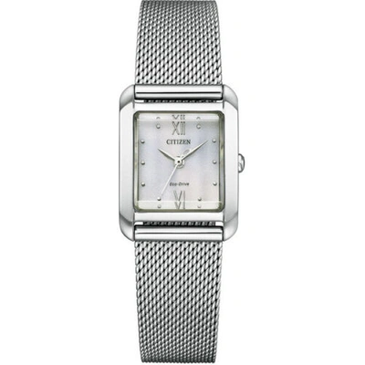 Pre-owned Citizen Ew5590-62a [eco-drive Square Collection With A Spare Band]