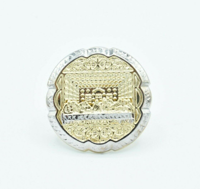Pre-owned Bayam Huge Diamond Cut Apostles Last Supper Ring Real 10k Yellow White Gold Size 10.5