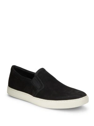 Vince Suede Slip-on Trainers In Black