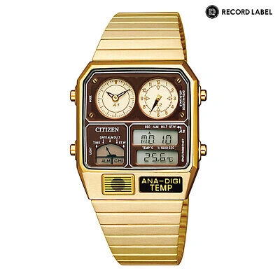 Pre-owned Citizen Ana-digi Temp Jg2103-72x Brown Gold Reproduction Men's Watch In Box
