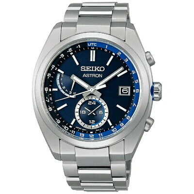 Pre-owned Seiko Astron Sbxy013 Blue Titanium World Time Radio Solar Men`s Watch In Box