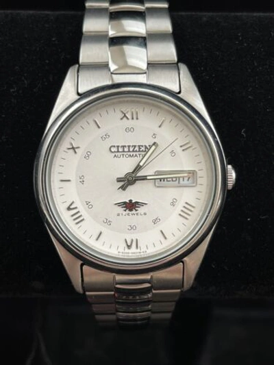 Pre-owned Citizen Nh3120-56ab Automatic Men Wristwatch Stainless Steel