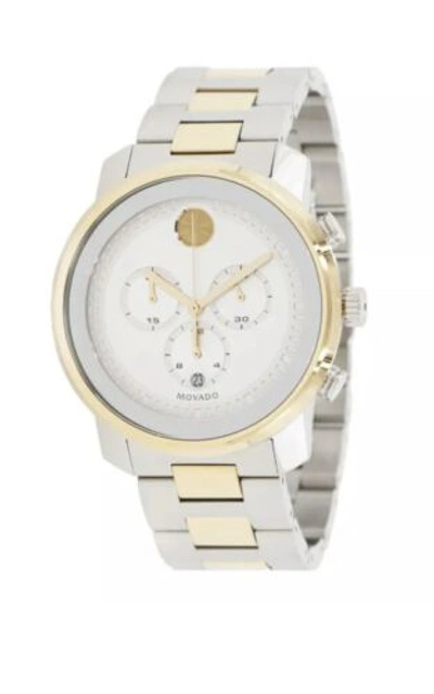 Pre-owned Movado Brand  Bold Men's Two Tone Stainless Steel Chronograph Watch 3600432