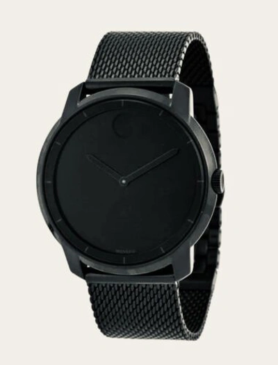 Pre-owned Movado Brand  Bold Men's Black Dial Black Mesh Band 44mm Watch 3600261