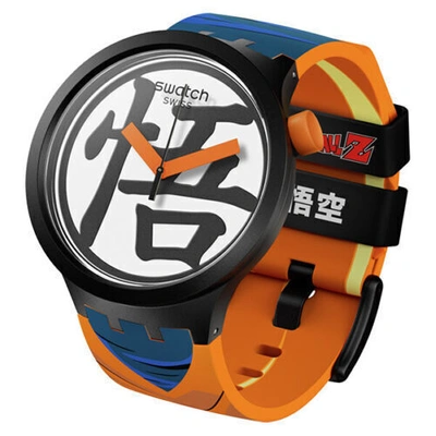 Pre-owned Swatch Dragonball Z Goku Model Watch Sb01z101